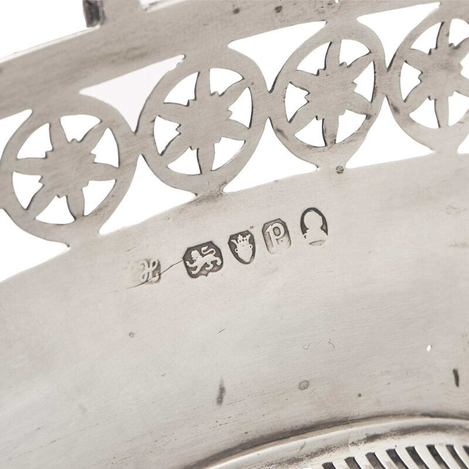 A George III Pierced Silver Lozenge-Form Sugar Basket
