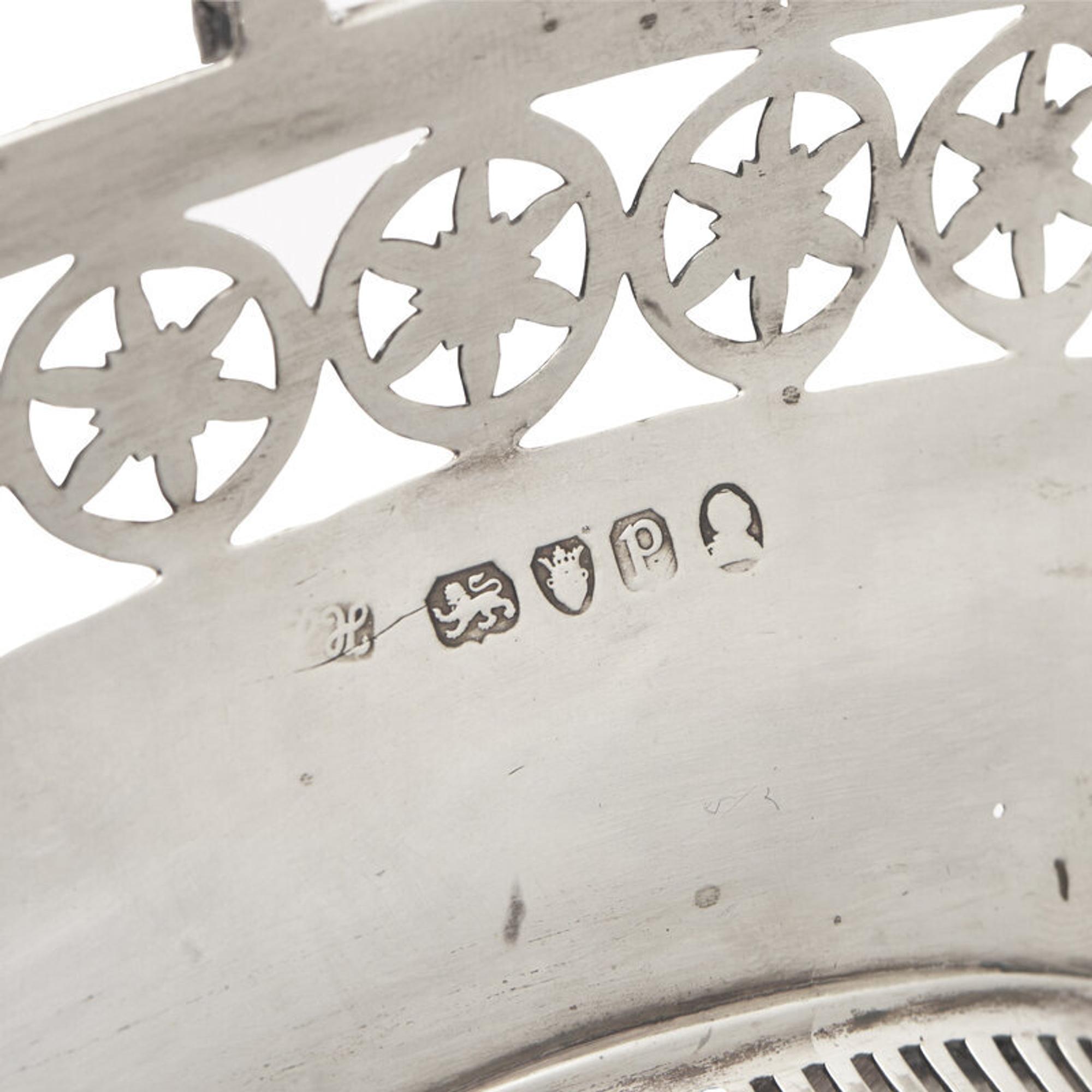 A George III Pierced Silver Lozenge-Form Sugar Basket