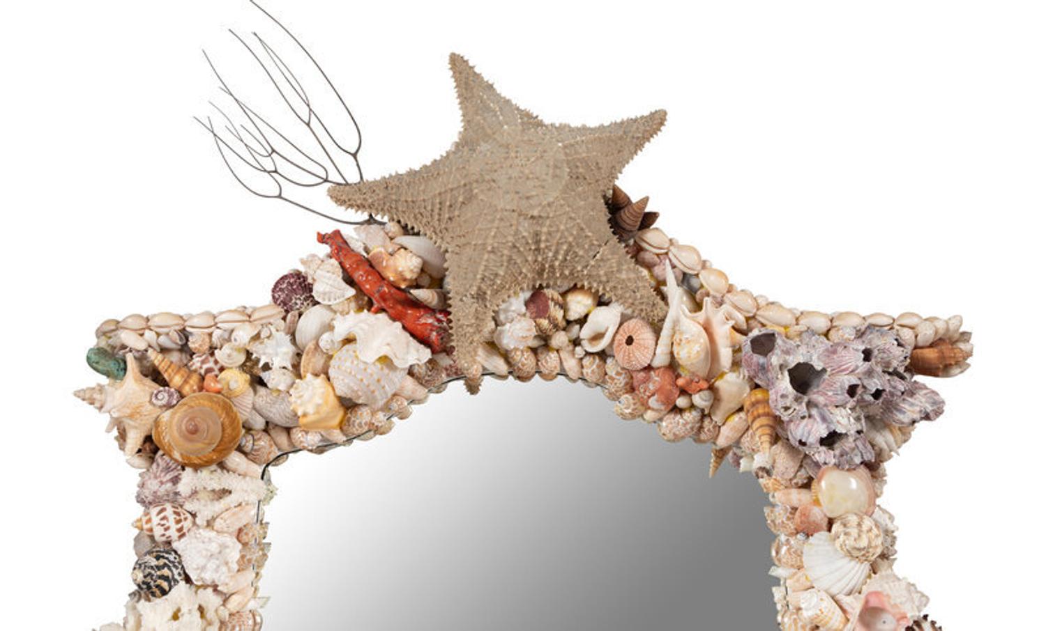 A Grotto Style Shell-Encrusted Dressing Table and Mirror