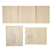 Three Japanese Surimono, Edo-Meiji Period 日本江户时代 葛飾北斎（1760-1849）摺物三种