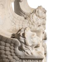A Pair of Roman Style White Marble Armchairs