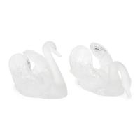 A Pair of Lalique Miroir Cygnes Sculptures