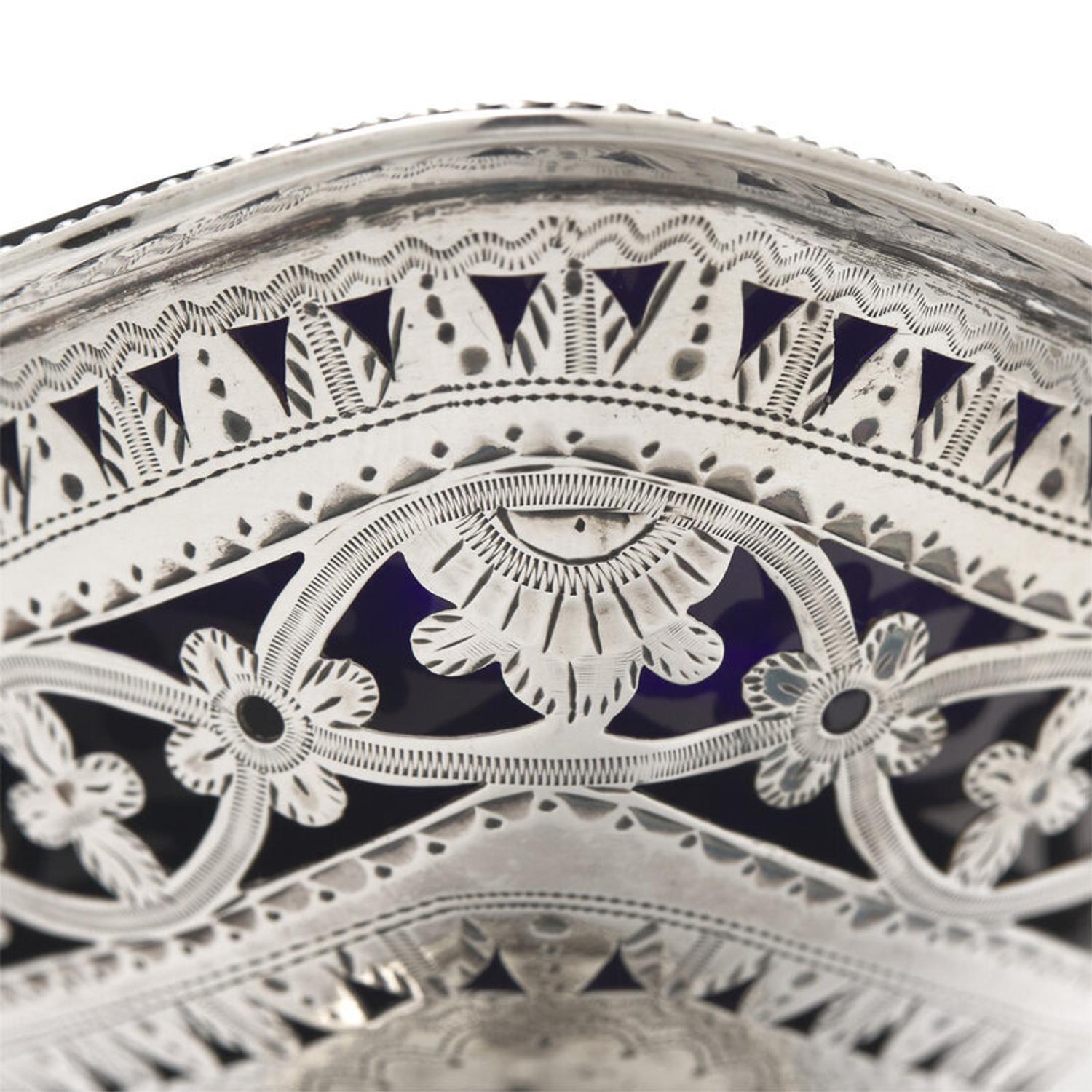A George III Engraved and Pierced Silver Sugar Basket