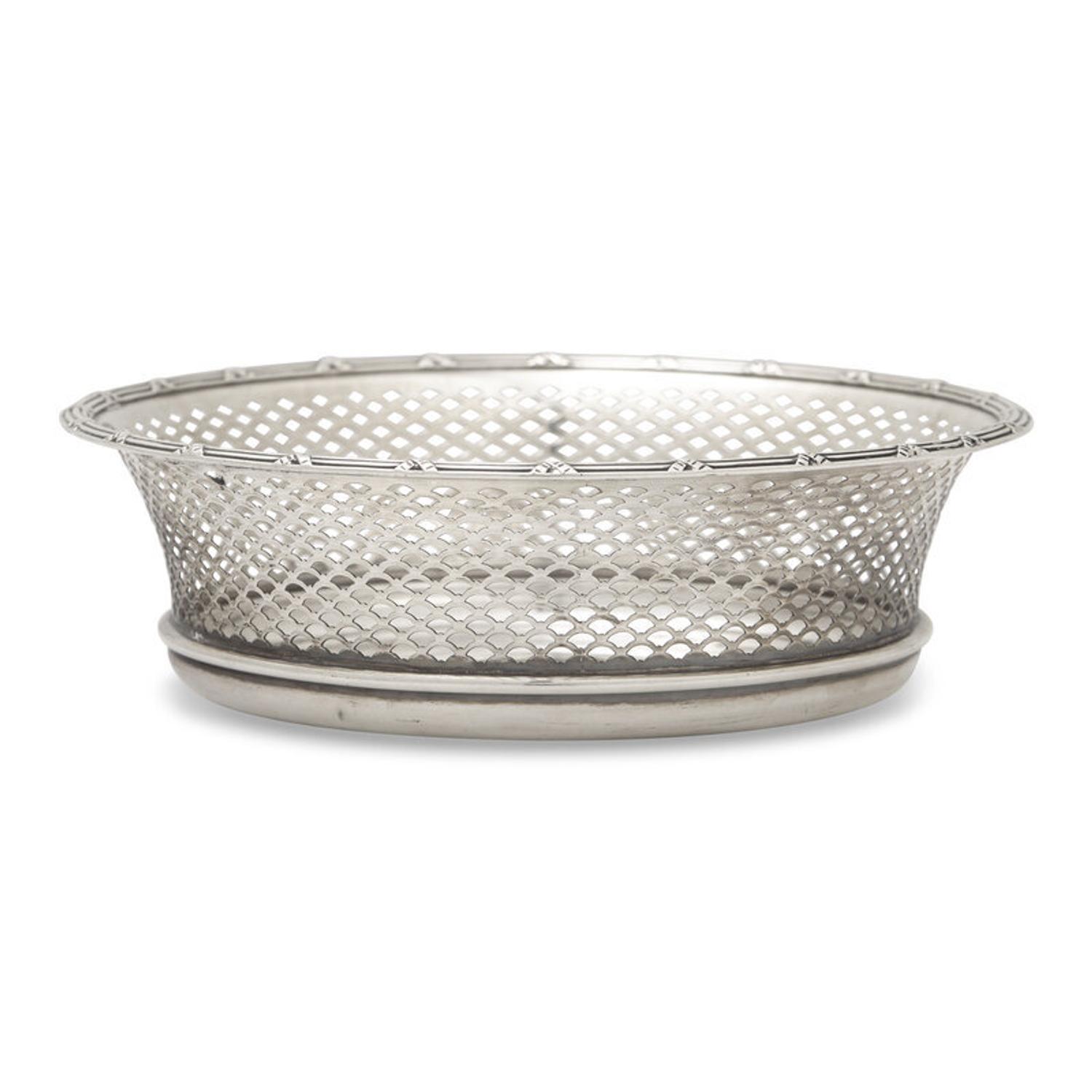 An American Pierced Silver Bread Basket