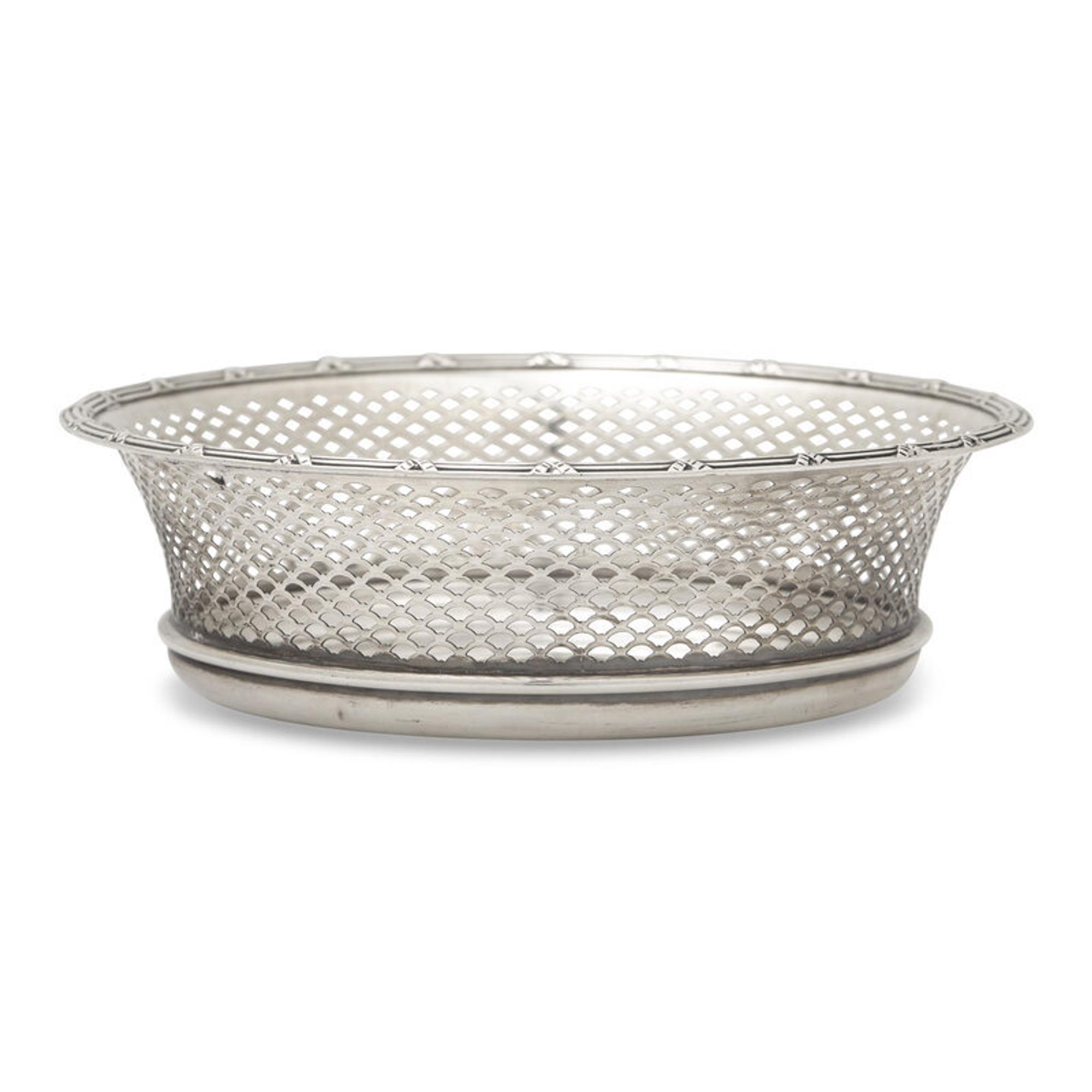 An American Pierced Silver Bread Basket