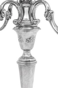 A Pair of American Silver Five-Light Candelabra