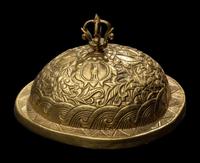 A Sino-Tibetan Gilt Bronze Kapala, 20th Century 近代 銅鎏金嘎巴拉碗
