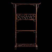 A Chinese Carved Hongmu Clothes Stand, Yijia, 20th Century 近代 紅木透雕冰梅紋衣架