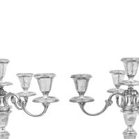 A Pair of American Silver Five-Light Candelabra