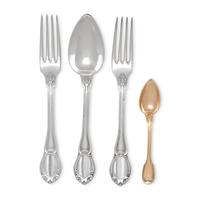 A Collection of French Silver Flatware Articles