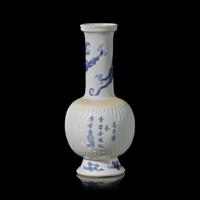 A Chinese Blue and White Porcelain ' Bogu ' Vase, Kangxi Period 清康熙 青花博古圖賞瓶