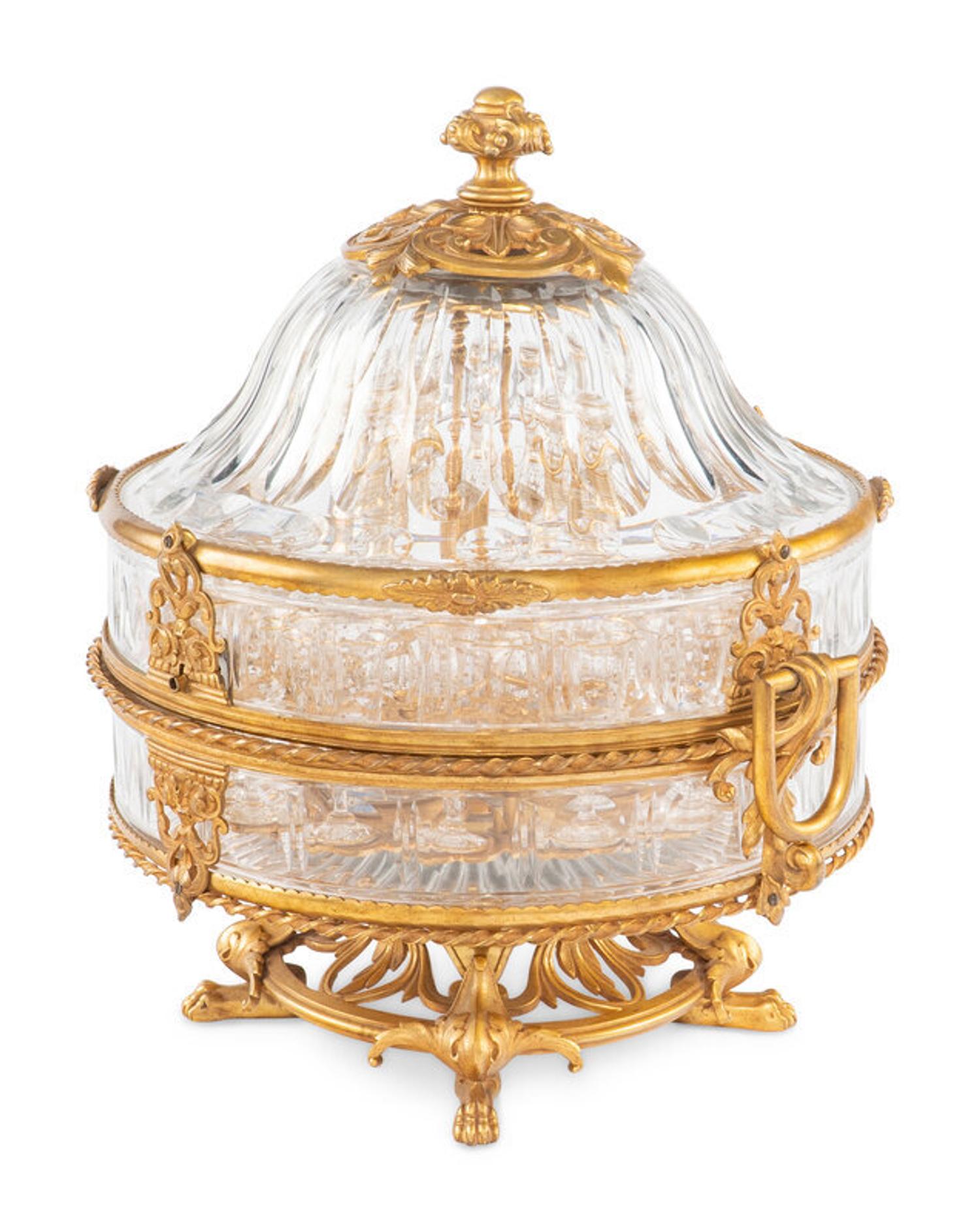 A Baccarat Gilt Bronze Mounted and Cut Glass Cave à Liqueur