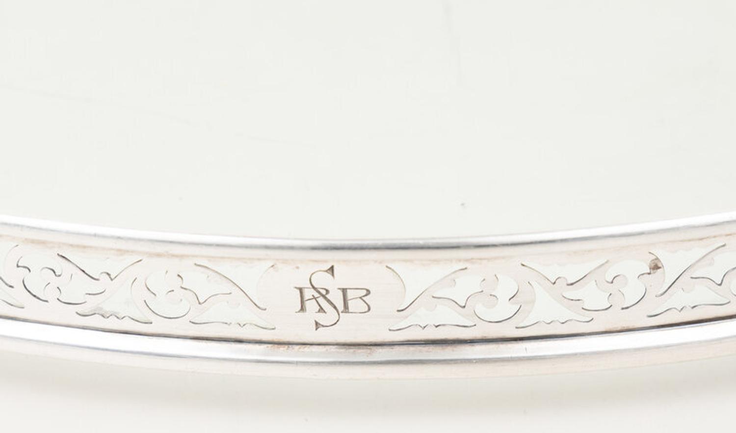 An American Silver Mounted Cut Glass Tray