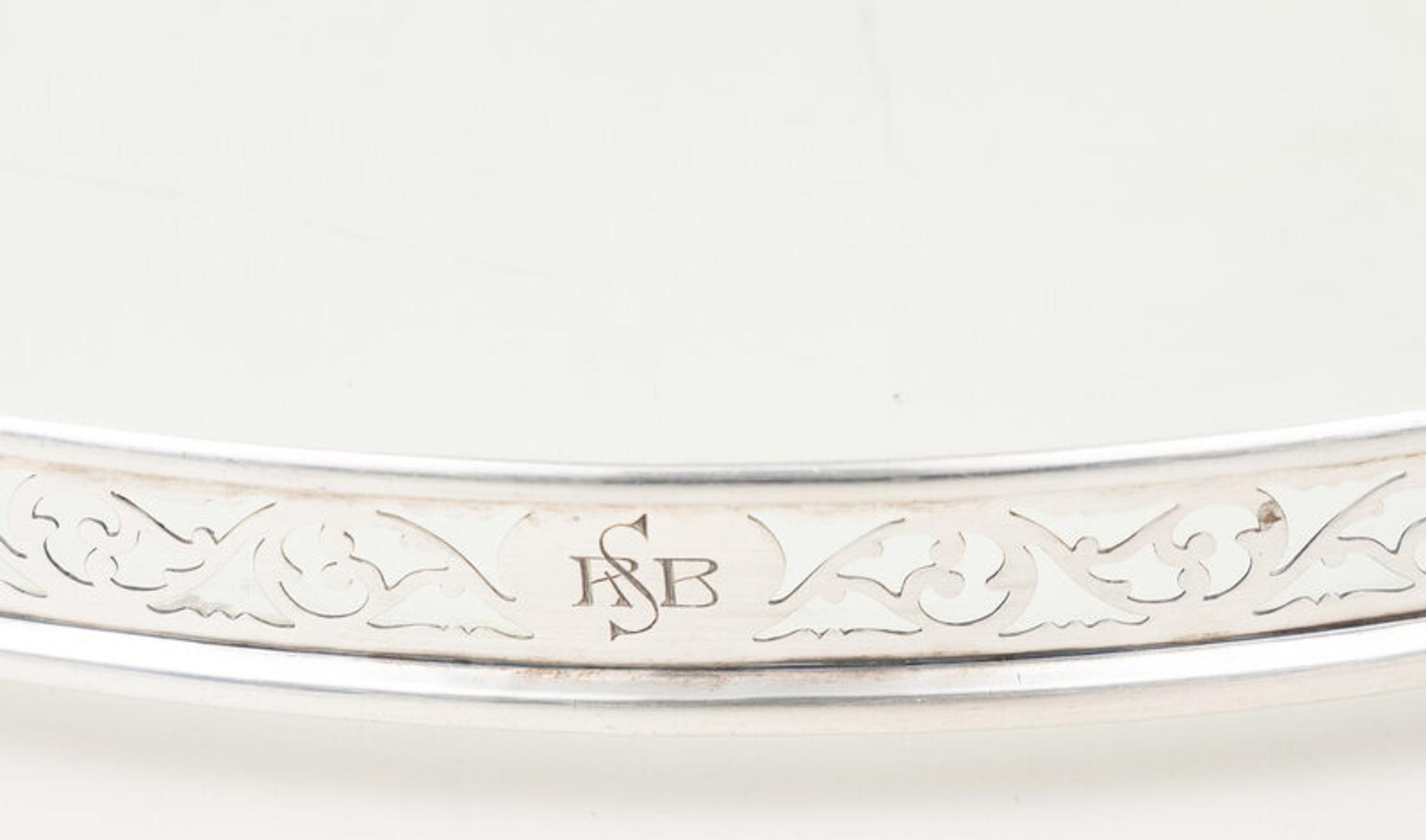 An American Silver Mounted Cut Glass Tray
