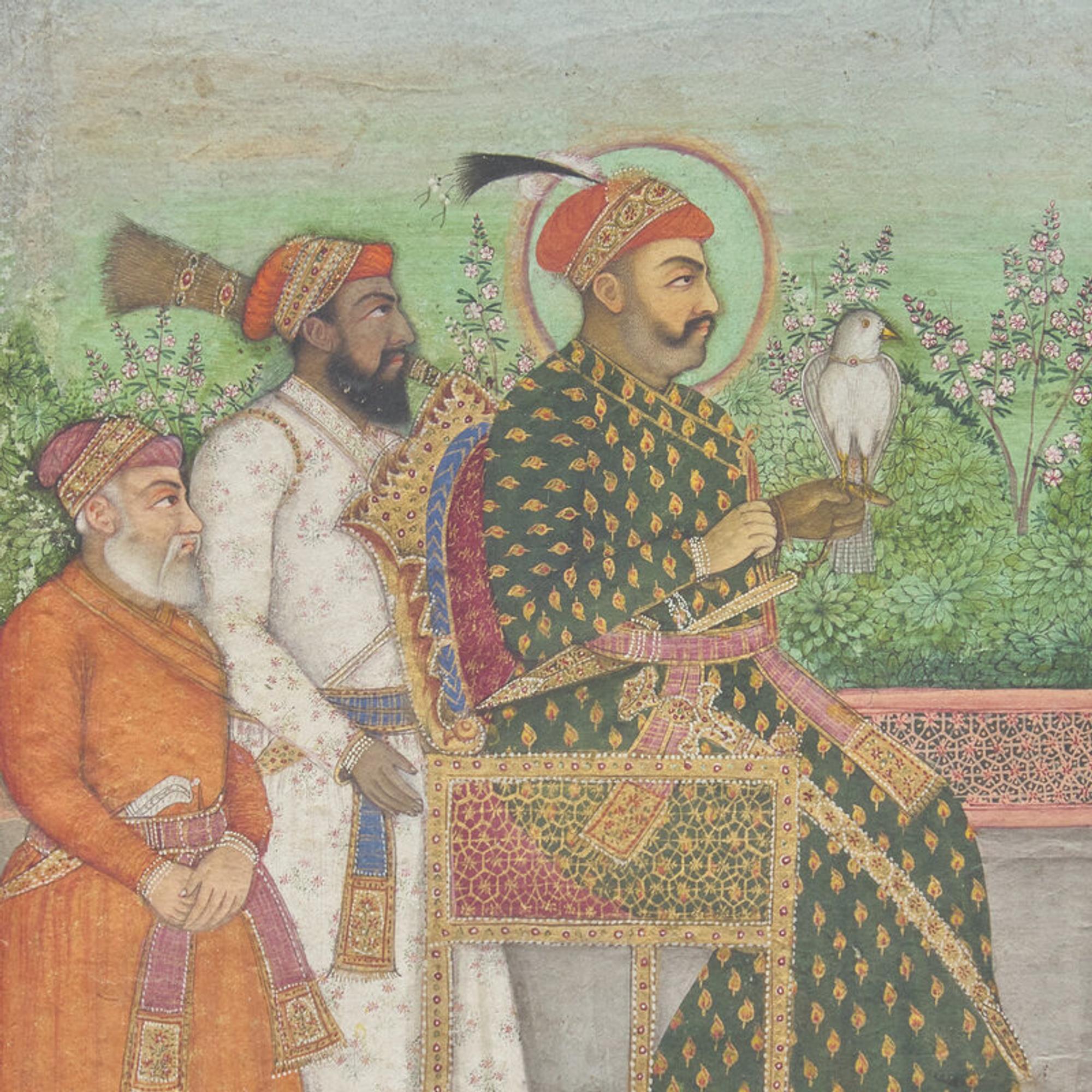 A Painting of Emperor Muhammad Shah, Indian, Mughal, 18th/19th Century 十八/十九世紀 莫臥兒細密畫穆罕默德·沙阿肖像
