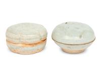 Two Chinese Molded Qingbai Glazed Small Boxes, Southern Song to Yuan Dynasty 南宋-元 青白釉模印蓋盒兩枚