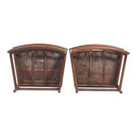 A Pair of Chinese Ming-Style Huanghuali and Mixed Wood Low Back Armchairs, Meiguiyi, 20th Century with Antique Elements 近代 黃花梨梳背式玫瑰椅一對