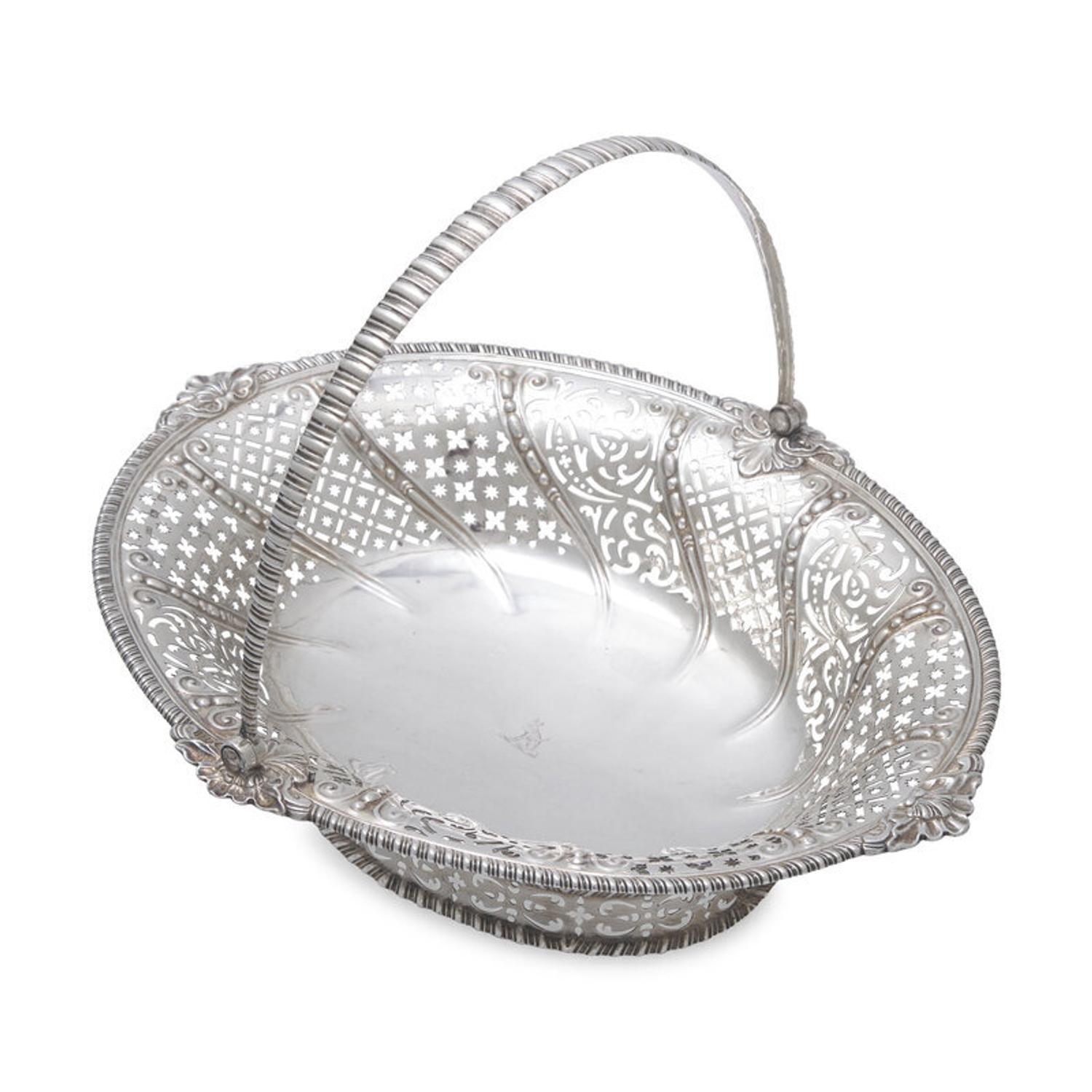 A George III Pierced and Engraved Silver Cake Basket