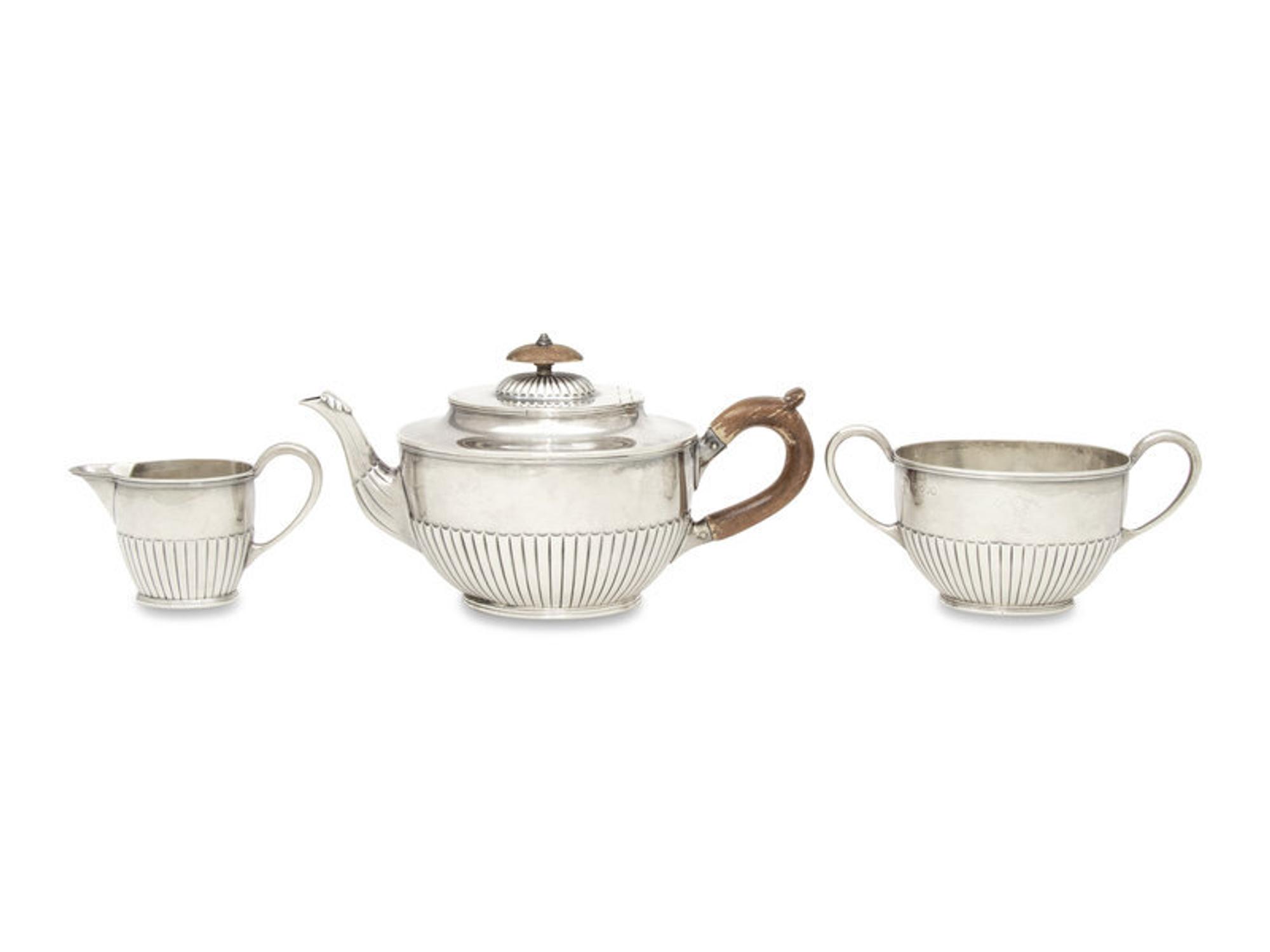 A Victorian Silver Three-Piece Tea Service