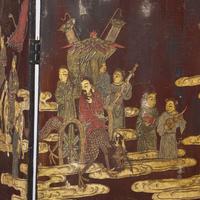 A Chinese Eight-Panel Coromandel Screen, Qing Dynasty 清乾隆乙未（1775） 款 款彩鹤鹿同春图八扇屏