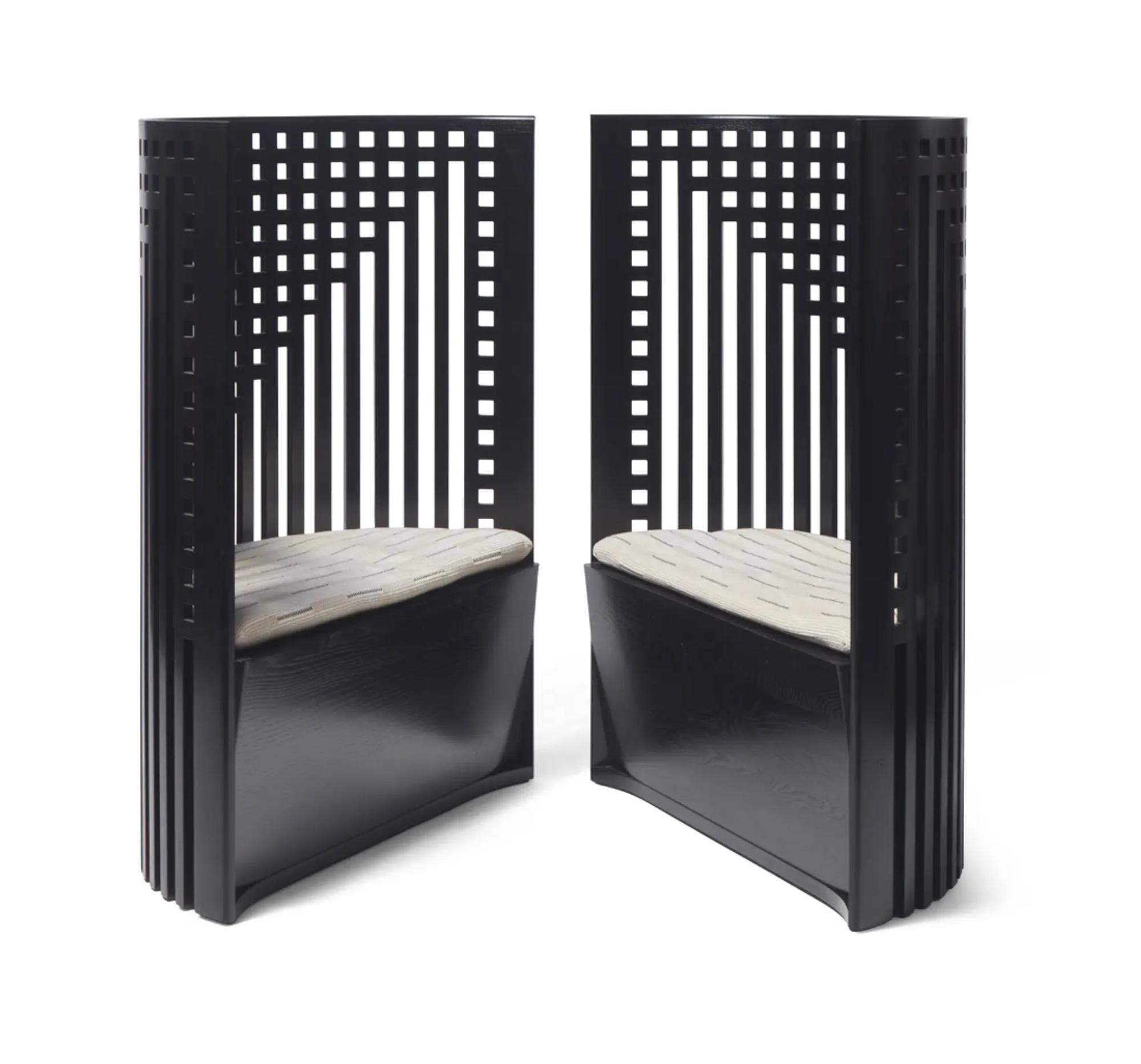 Charles Rennie Mackintosh (Scottish, 1868–1928) A pair of Willow Chairs for Cassina