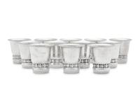 A Set of Twelve Georg Jensen Silver Beakers