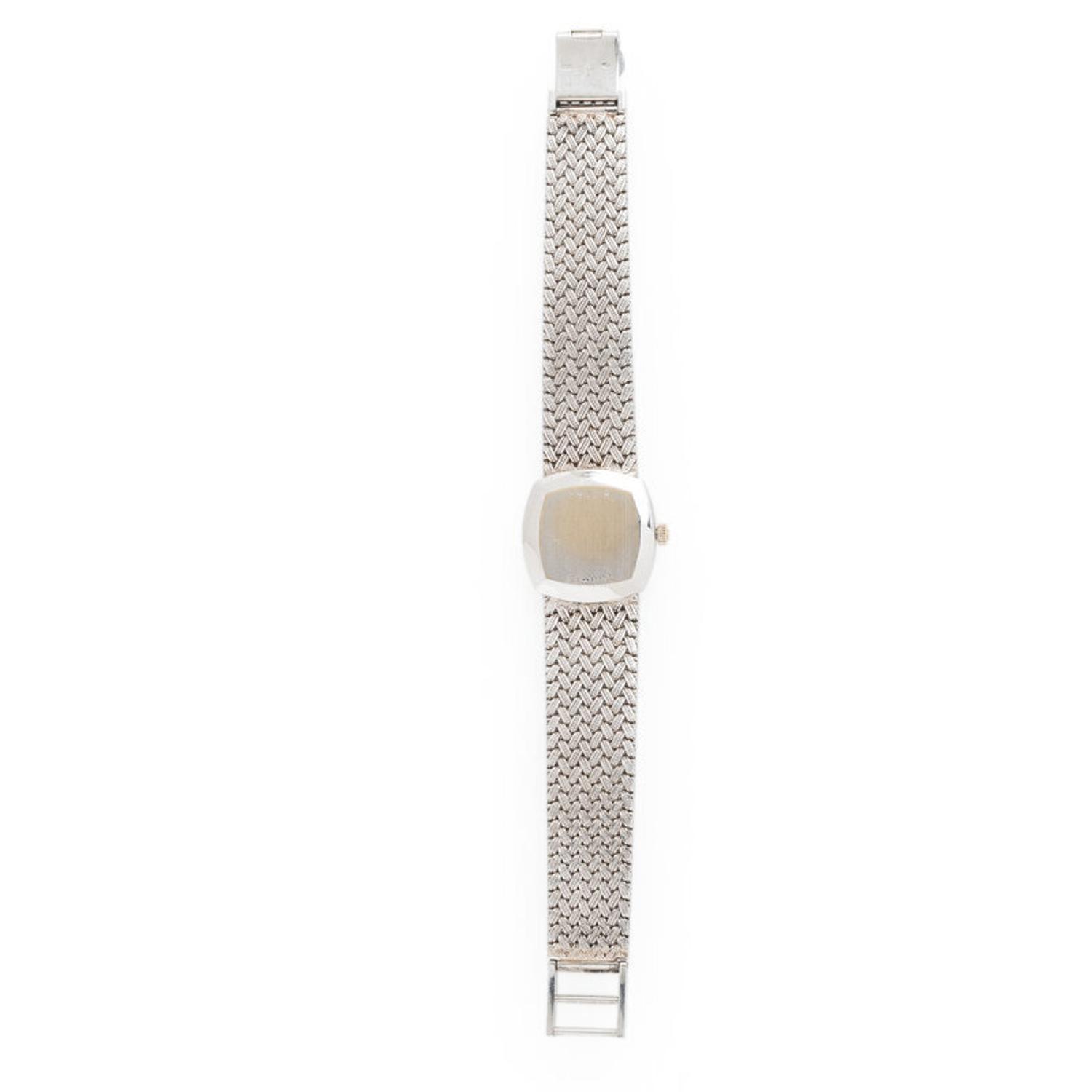 Cartier, 18K White Gold Watch with Diamond Bezel and Integrated Bracelet