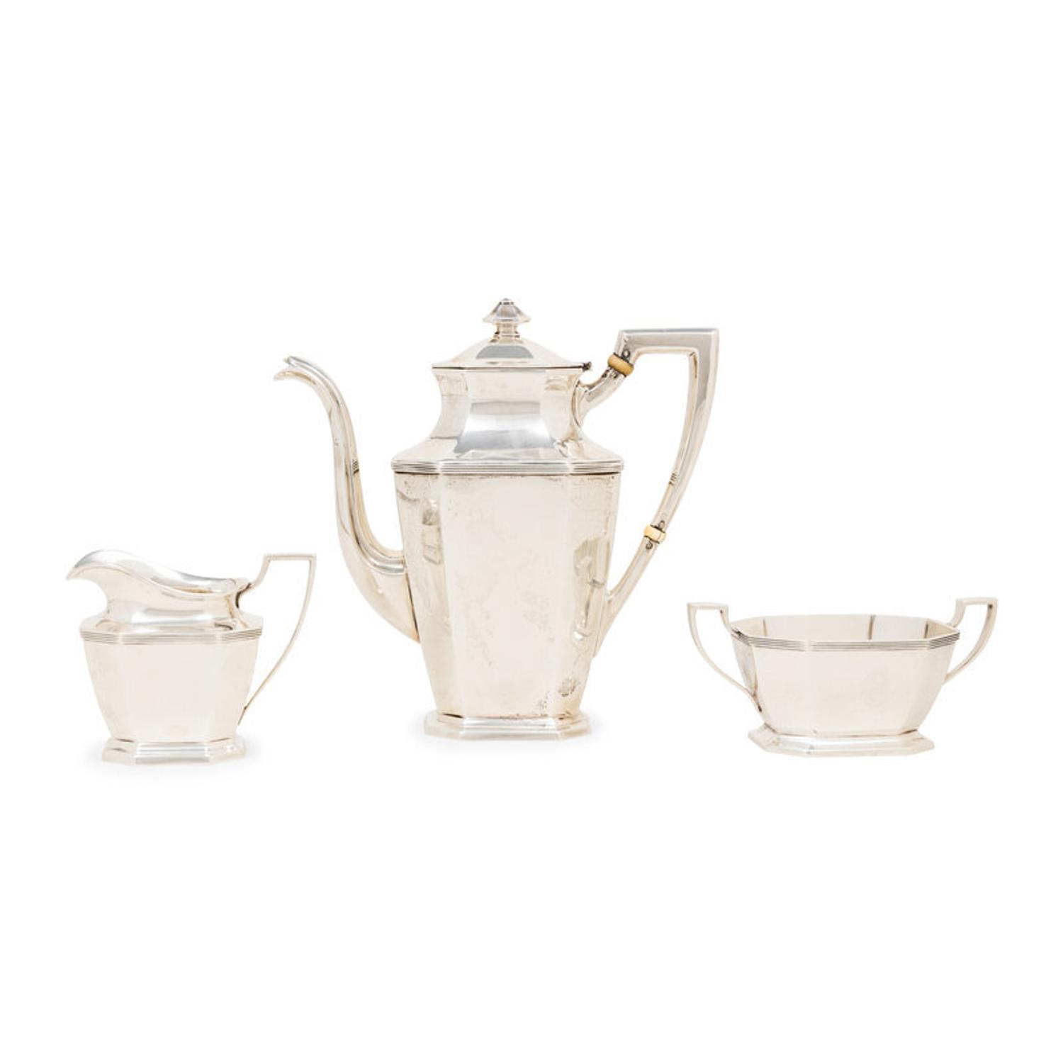 An American Silver Three-Piece Coffee Service