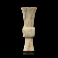 A Chinese Jade Gu Vase, 18th Century 清中期 玉花觚