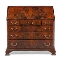 A George II Highly Figured Mahogany Slant-Front Bureau