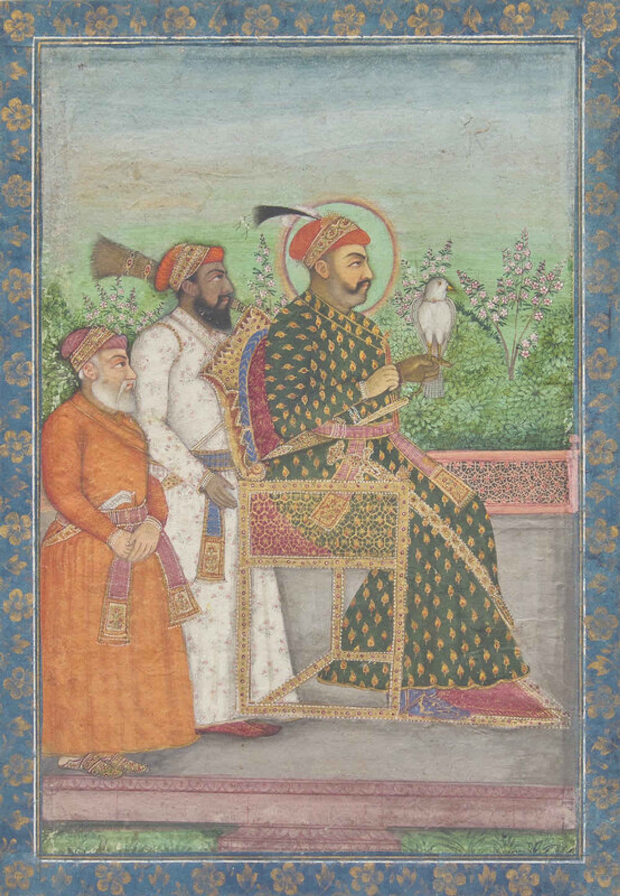 A Painting of Emperor Muhammad Shah, Indian, Mughal, 18th/19th Century 十八/十九世紀 莫臥兒細密畫穆罕默德·沙阿肖像