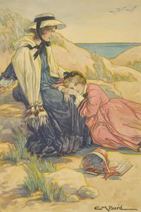Clara Miller Burd (American, 1873-1933) — Little Women, Beth Lay on the Warm Rocks with her Head in Jo’s Lap, 1926