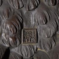 A Japanese Patinated Bronze Figure of an Eagle, Atsuyoshi for the Maruki Co. 丸木製厚義作銅鷹置物