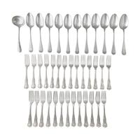 A Collection of Silver-Plate Flatware Articles