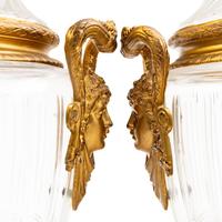 A Pair of Large Baccarat Gilt Bronze and Cut-Glass Urns
