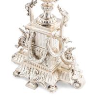 A Pair of Napoleon III Silvered Bronze Six-Light Candelabra