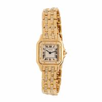 Cartier, Ref. WF3070, 18K Yellow Gold 'Panthère' Watch with Diamond Bezel, Crown, and Links
