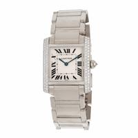 Cartier, Ref. 2404, 18K White Gold 'Tank Française' Watch with Factory Diamond Bezel, with Box & Papers