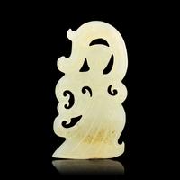 A Rare Chinese White Jade Dancing Figural Pendant, Western Han Dynasty 西漢 雙面白玉舞人珮