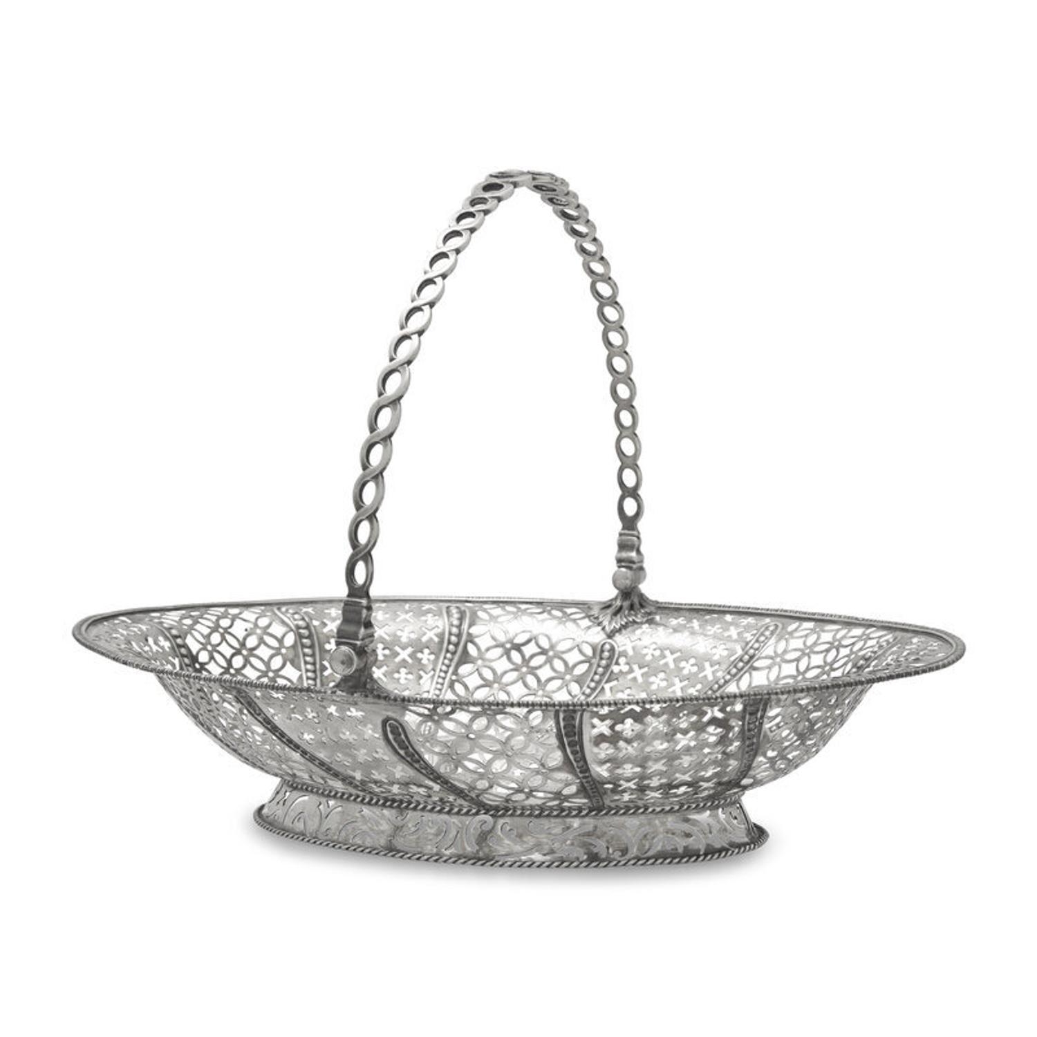 A George III Pierced and Engraved Silver Cake Basket