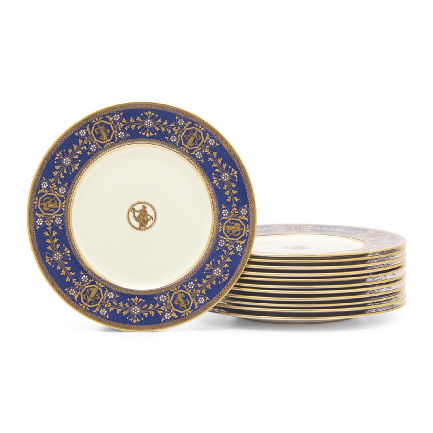 A Set of Twelve Wedgwood Porcelain Dinner Plates