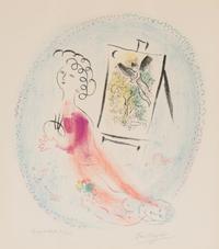 Marc Chagall (Belarusian/French, 1887–1985) — Le Chevalet, 1969