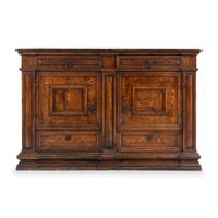 An Italian Baroque Walnut and Marquetry Cabinet
