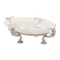 A Baccarat Silvered Bronze Mounted Molded Glass Centerpiece Bowl
