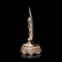 A Small Chinese Northern Wei Style Bronze Figure of Maitreya 北魏風格 青銅彌勒