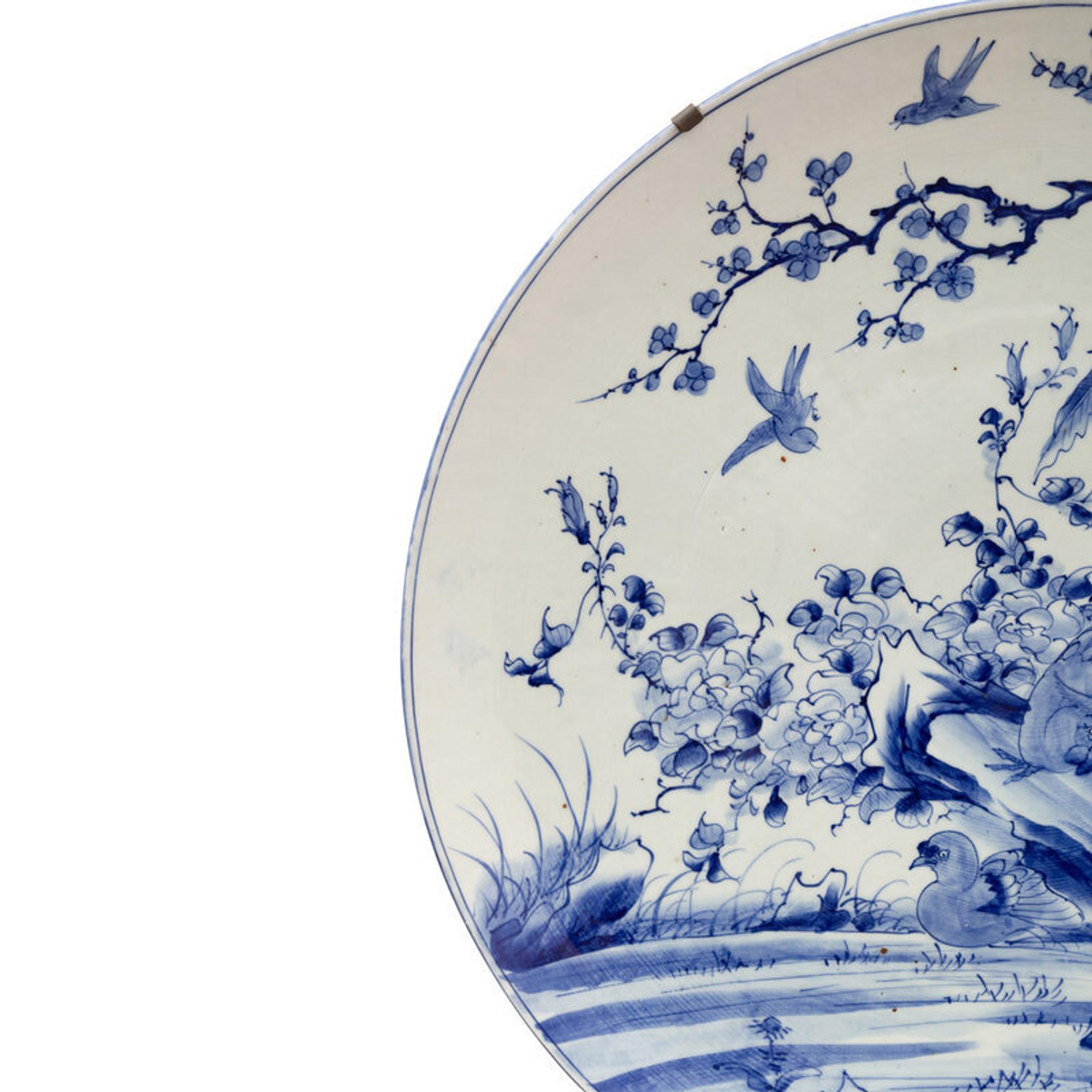 A Large Japanese Blue and White Porcelain Charger