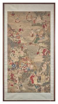 A Chinese 'Immortals' Painting, 19th Century 清 紙本設色神仙像