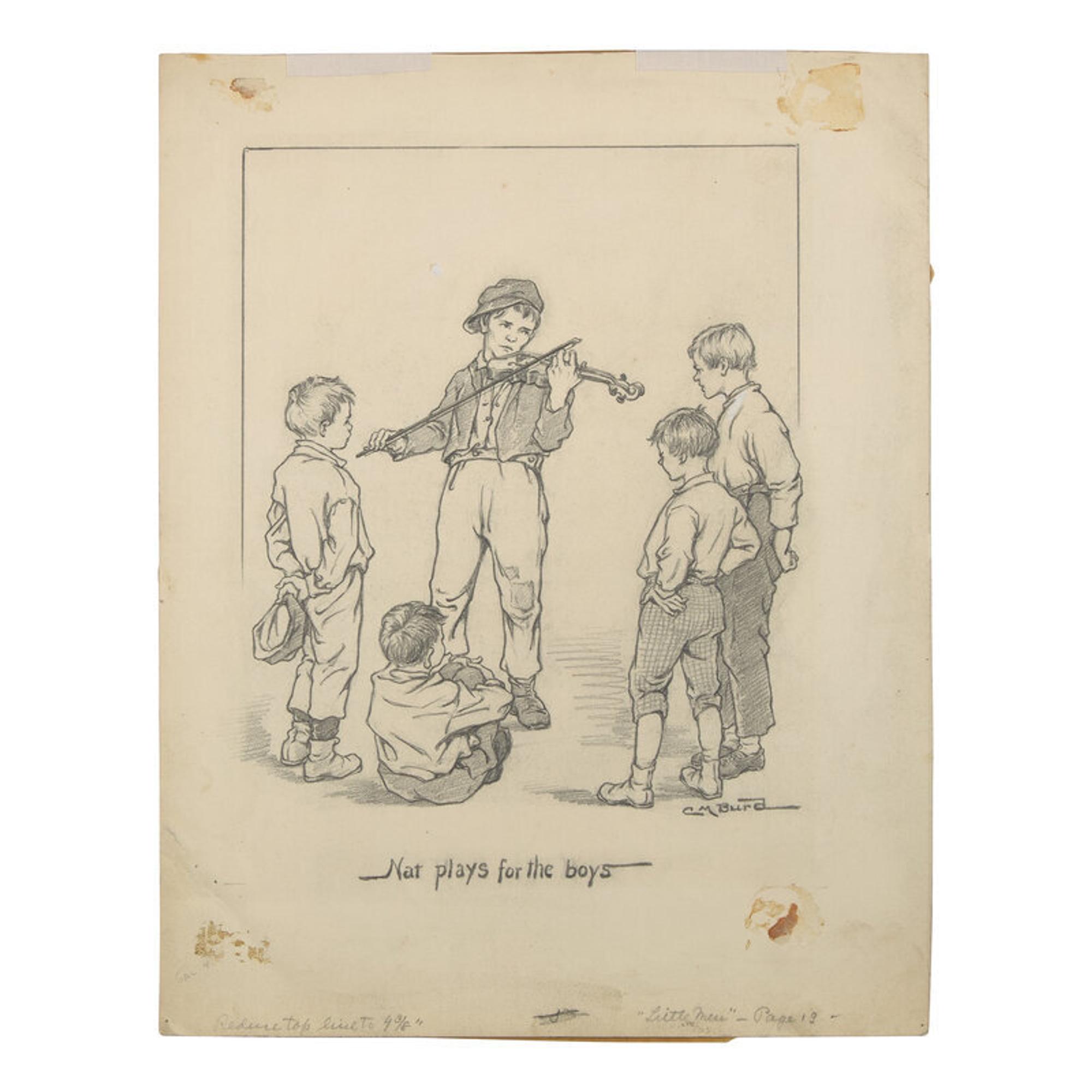 Clara Miller Burd (American, 1873-1933) — Little Men, Silas Tells His Story by the Fire, 1928 ; Together with Four Other Works (Five Works Total)