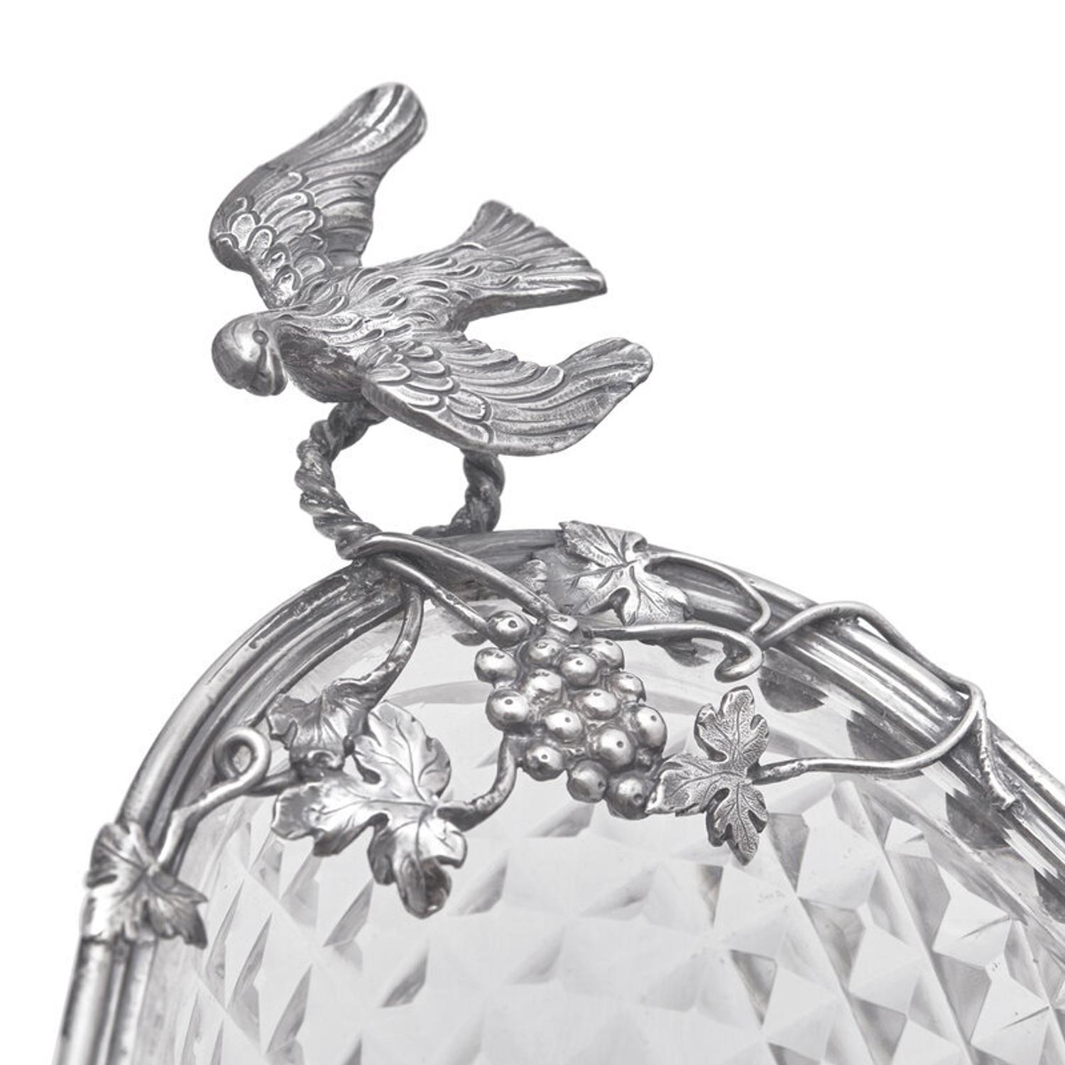 A George III Cut Glass Mounted Silver Epergne