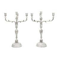 A Pair of Danish Silver Four -Light Candelabra